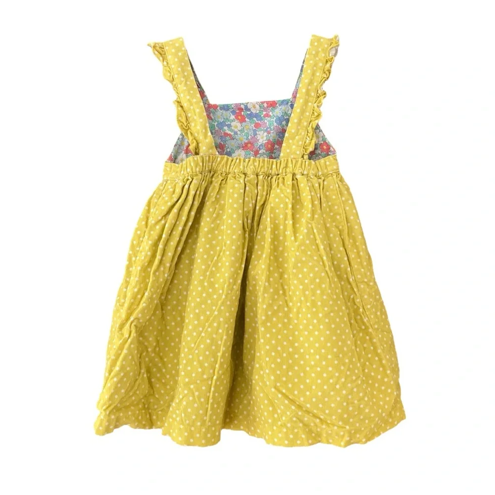 Baby Boden Yellow Polka Dot Spotty Cord Pinnie 12-18m